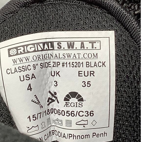 Original S.W.A.T Men 4 Black Leather Classic 9" Safety Work Boot Side Zip P23-31 - Picture 7 of 9